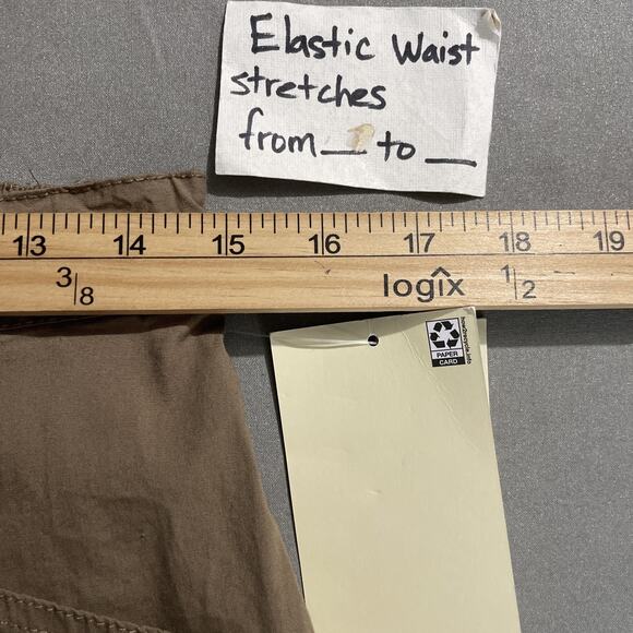 Wide Leg Utility Pants Size Medium Poplin High Rise Drawstring Lagenlook Baggy - Picture 9 of 13